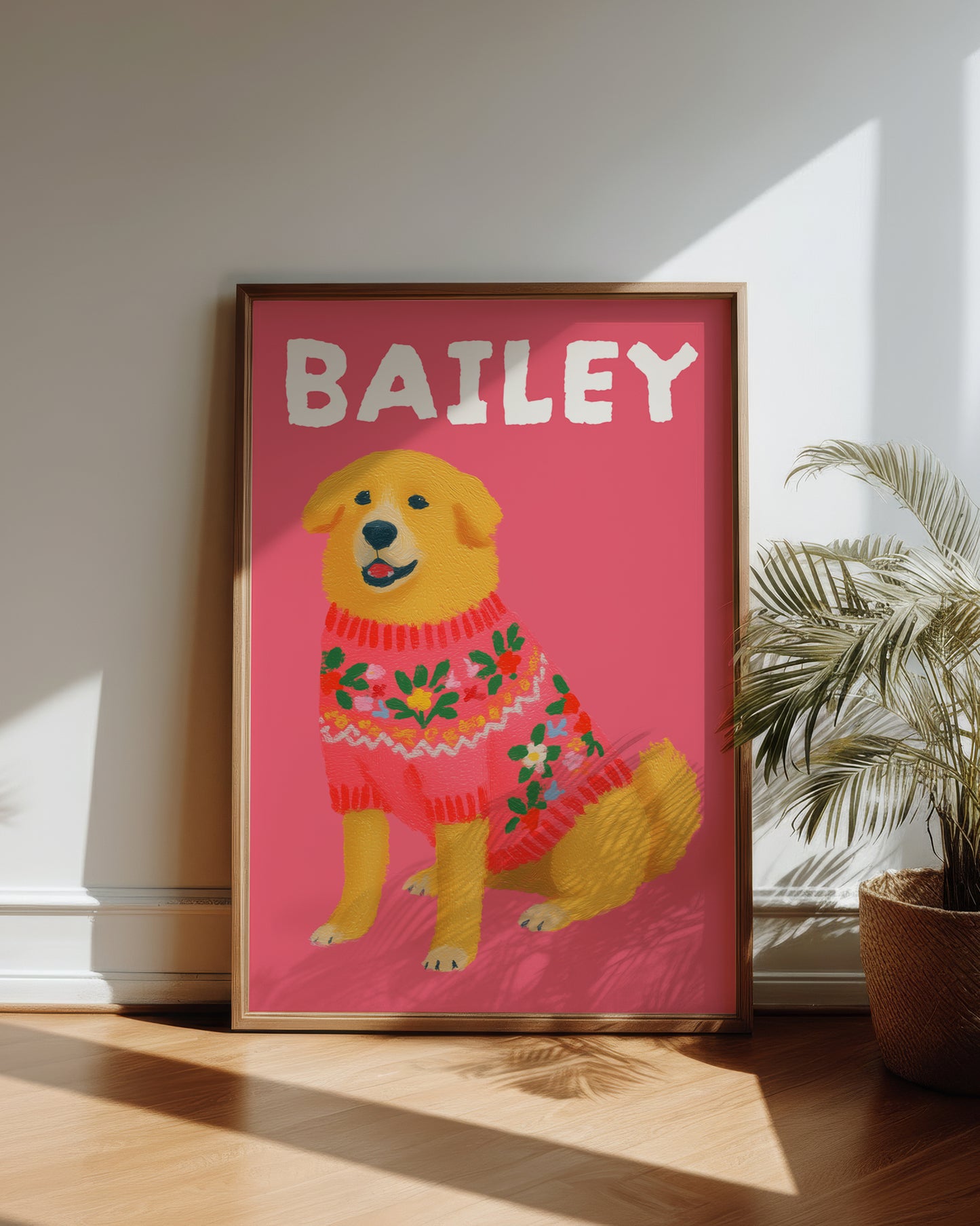 Golden Retriever Wall Art | Personalised Golden Retriever Print