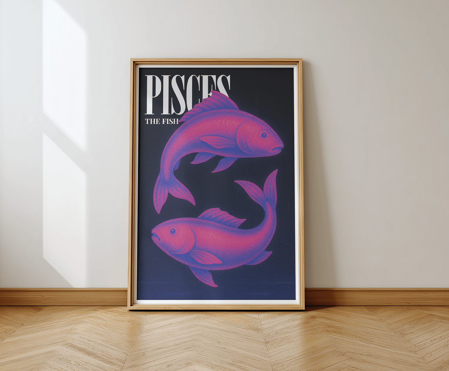 Astrology Retro Wall Art | Pisces Star Sign Symbol Poster