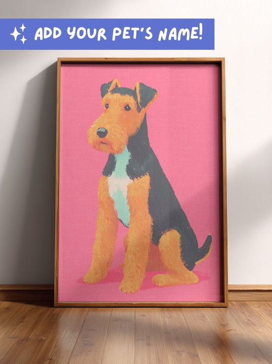 Airedale Terrier Poster | Personalised Airedale Wall Art | Dog Breed Print