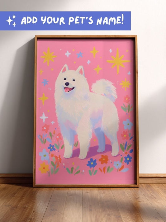 Samoyed Wall Art | Personalised Dog Breed Poster
